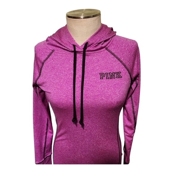 Pink Victoria's Secrete Women's Fuchsia Drawstring Hoodie Thumb‎ Inserts Size XS - Picture 5 of 11